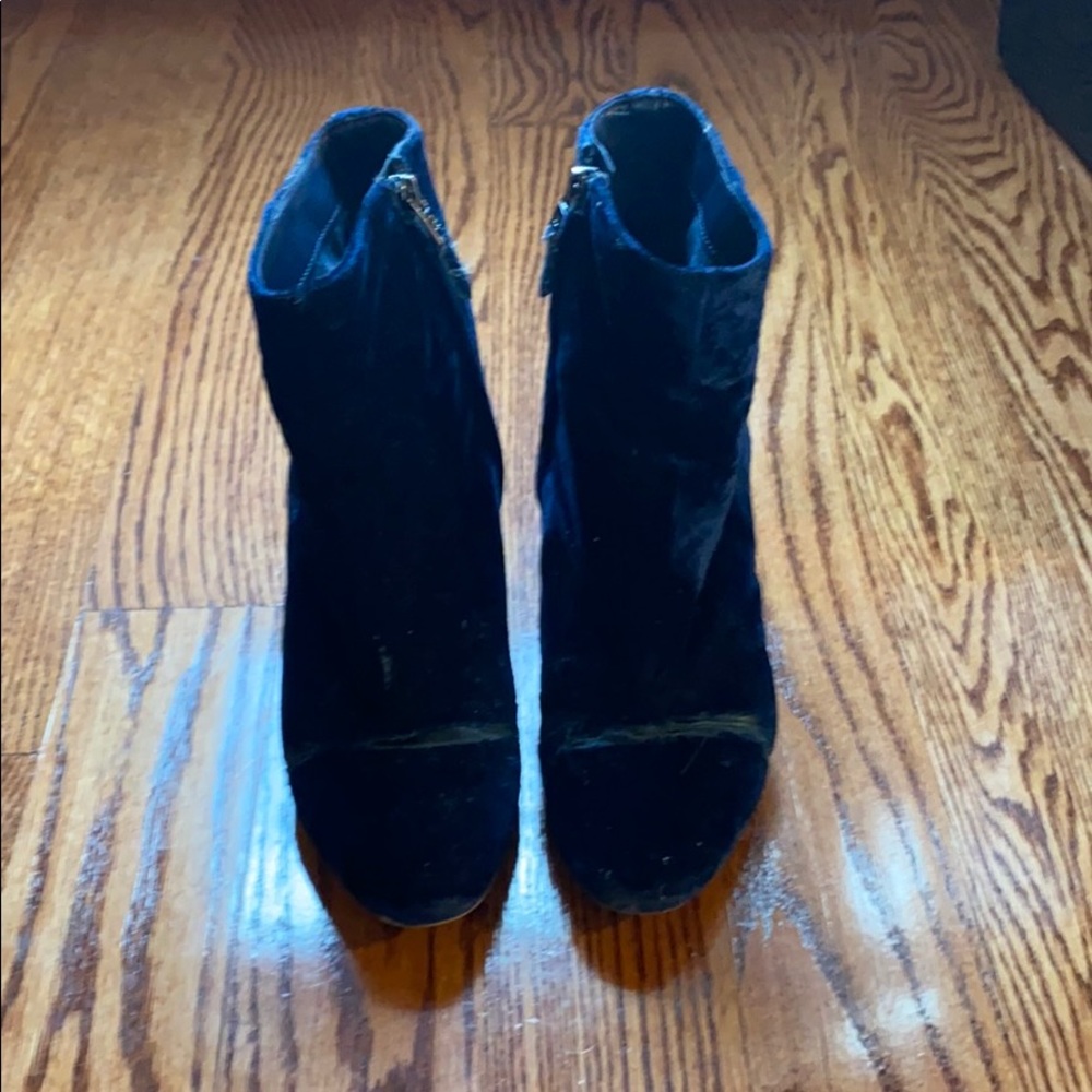 Sam Edelman dark blue velvet boots size 8